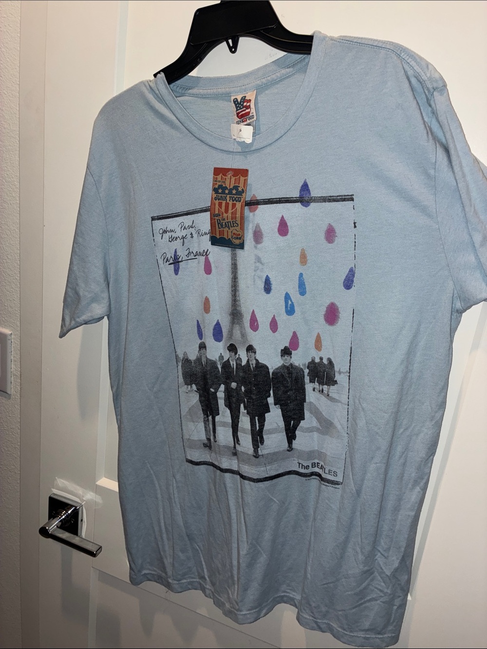 Junk Food The Beatles Graphic Tee - Light Blue Men’s Shirt L NWT - Picture 4 of 6